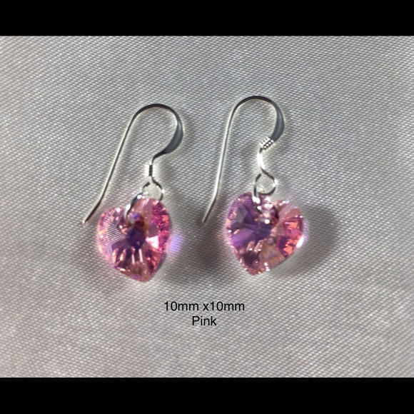 Swarovski Austrian Crystal Heart Earrings - Picture 1 of 4
